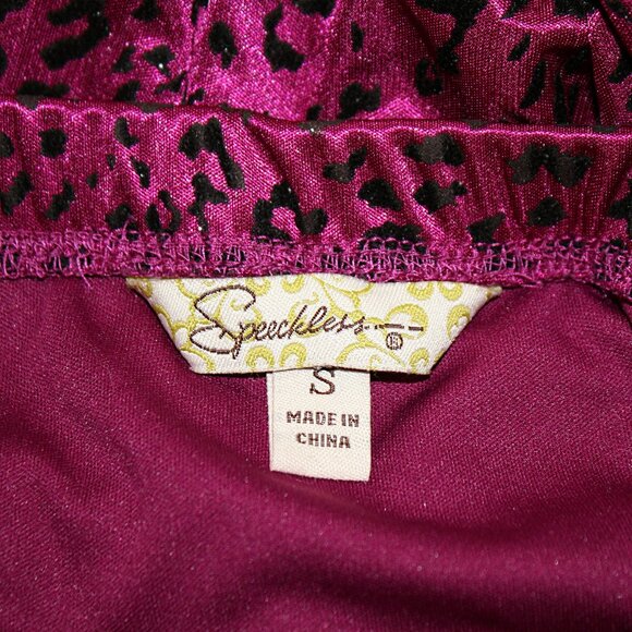 SPEECHLESS Dress Velvet Leopard Print Animal Print Party Holiday Burgundy Small - Picture 5 of 12